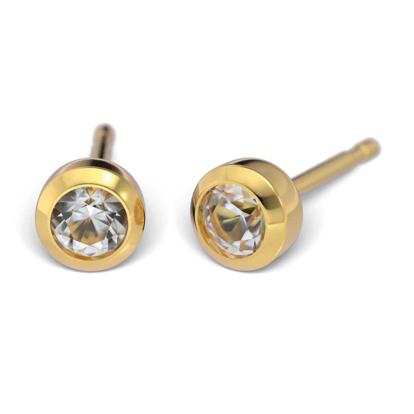 Studex April Crystal, surgical steel gold plated 3 mm - SENSITIVE