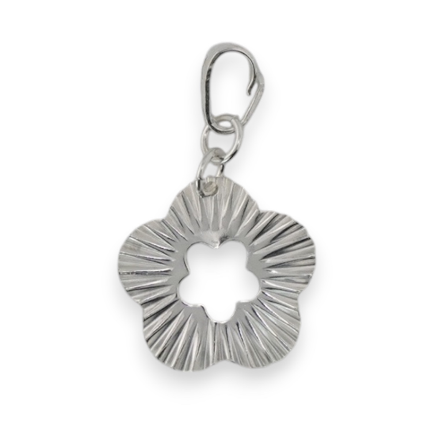 Strahlender Blütenblatt-Charm aus Sterlingsilber