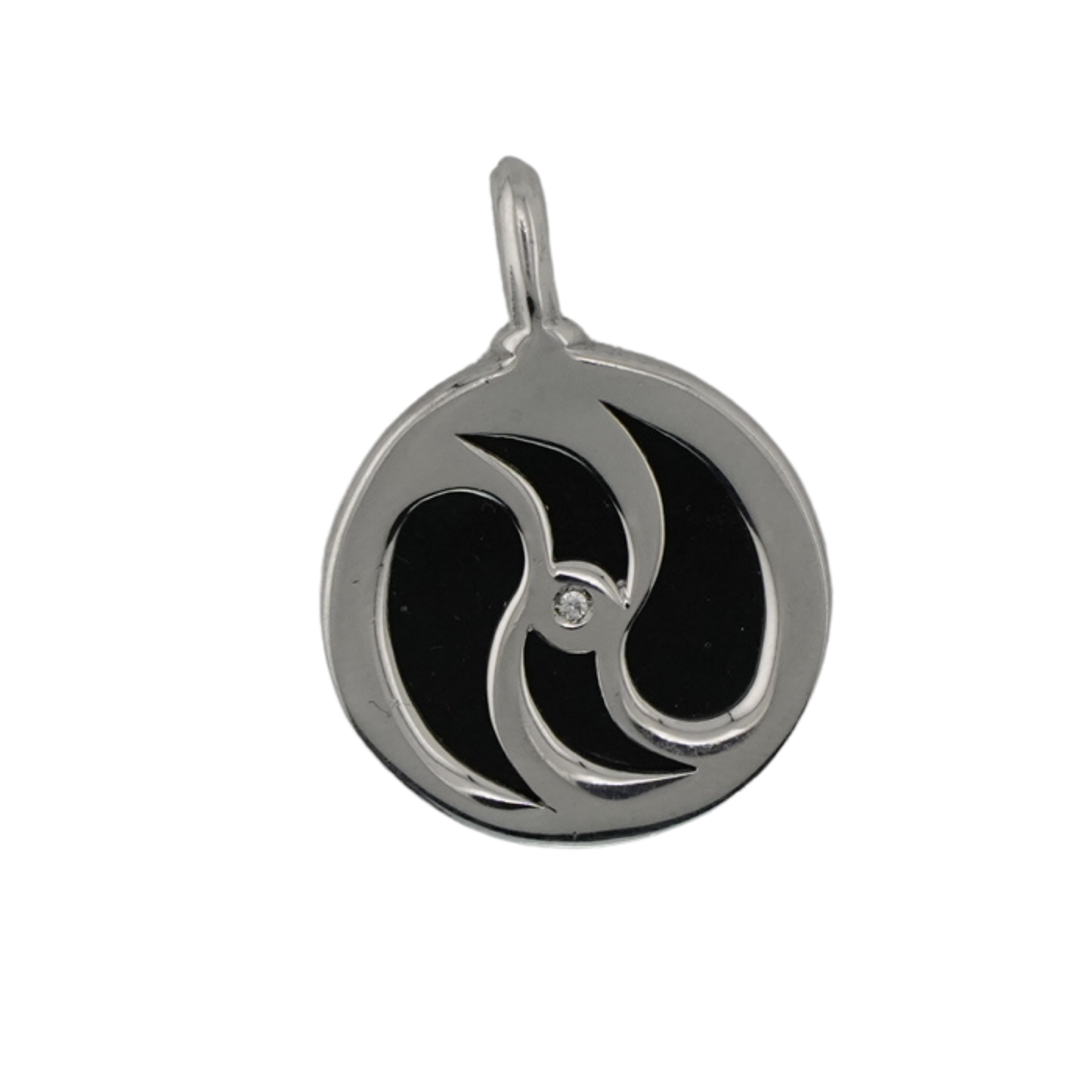 Black Enamel Flow Pendant