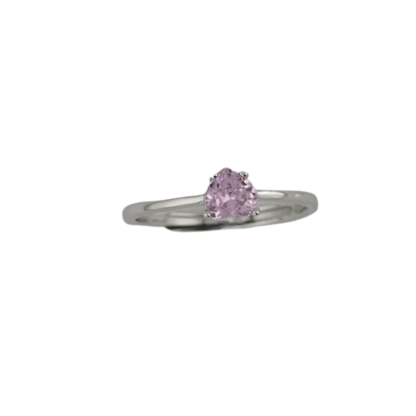 Pink Heart Solitaire Ring