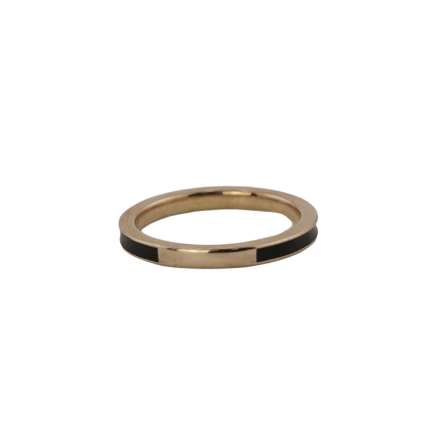 Slim Black Enamel Ring
