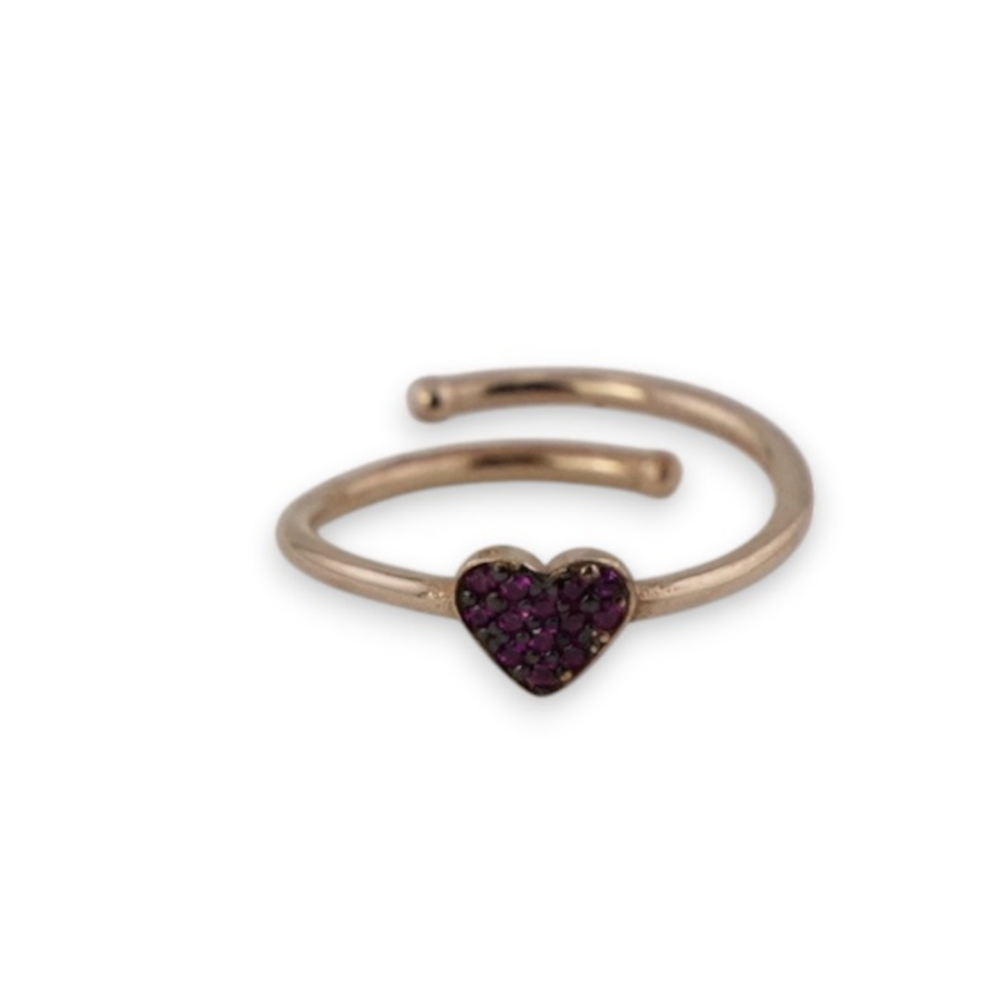Pavé Heart Open Ring
