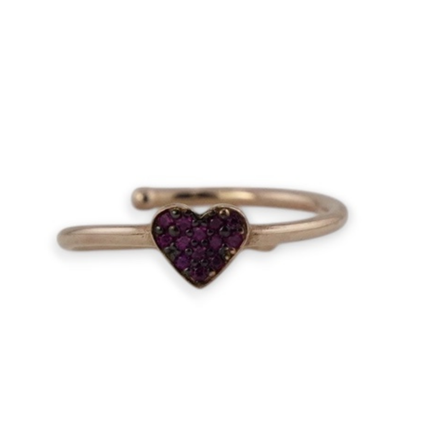 Pavé Heart Open Ring