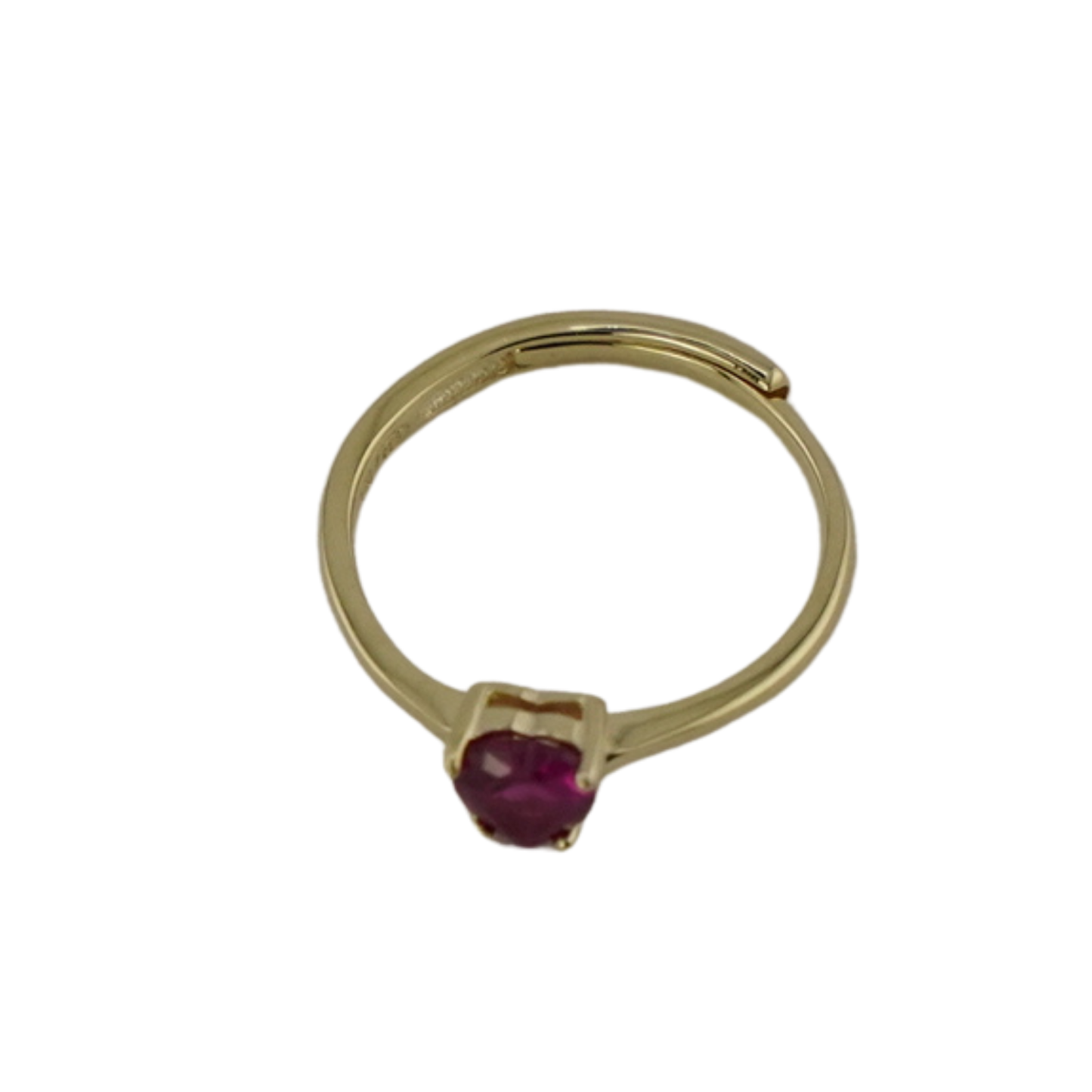 Heart Ruby Solitaire Ring