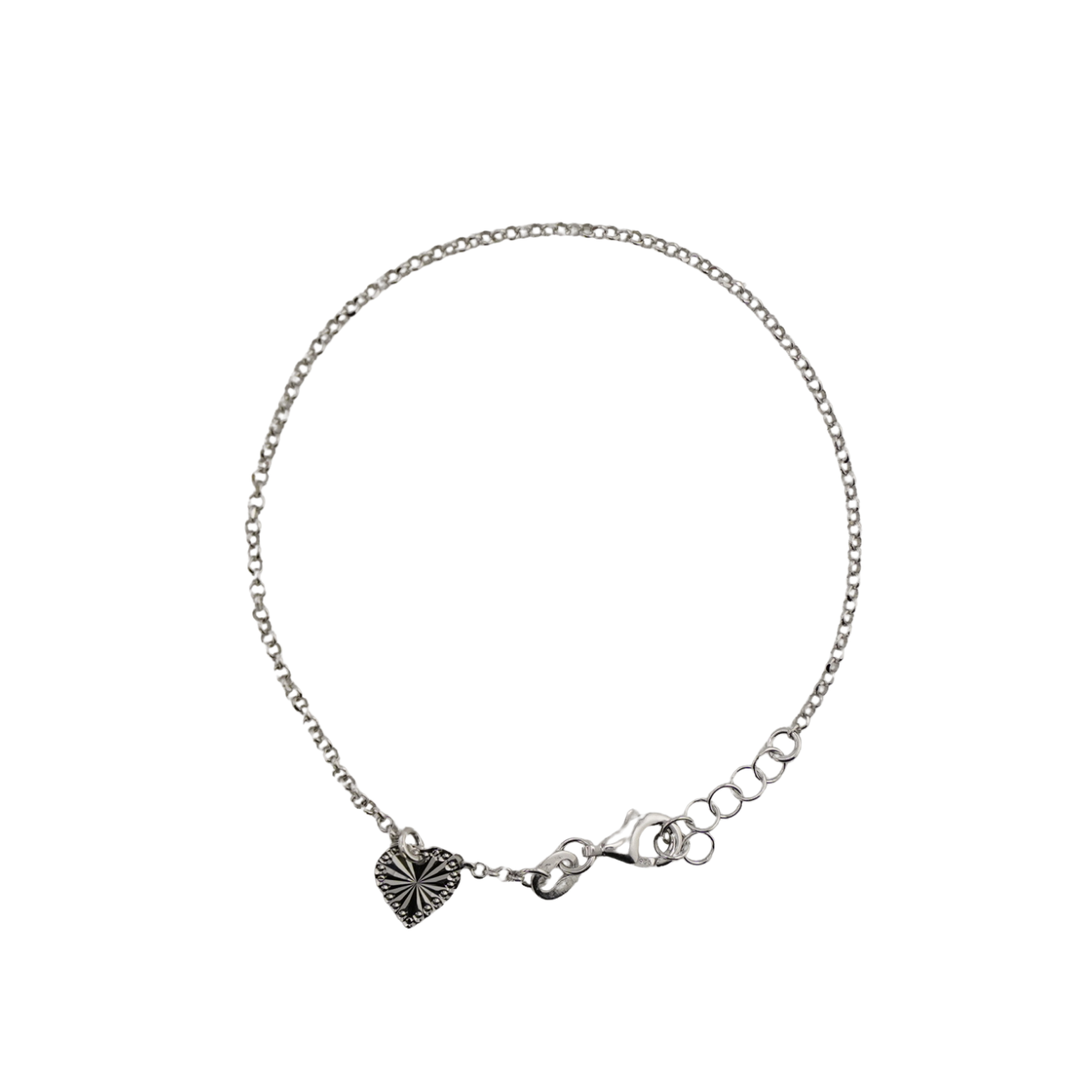 Kettenarmband mit graviertem Herzanhänger
