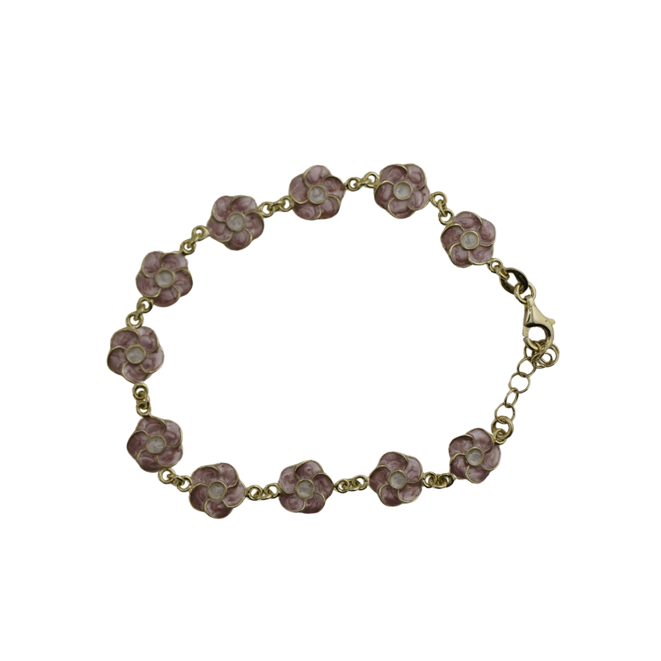 Enamel Flower Chain Bracelet