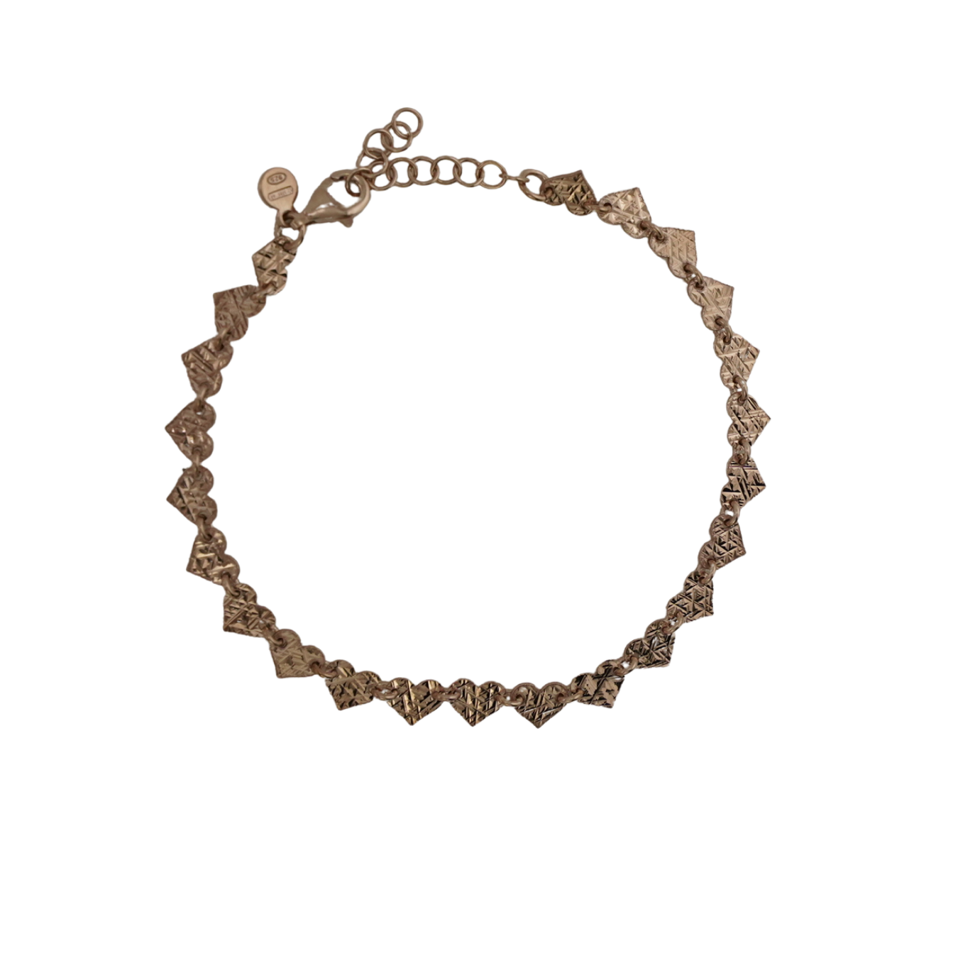 Textured Heart Link Chain Bracelet