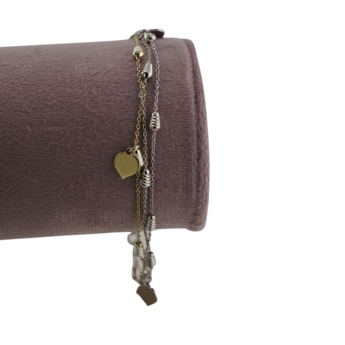 Layered Chain & Heart Charm Bracelet
