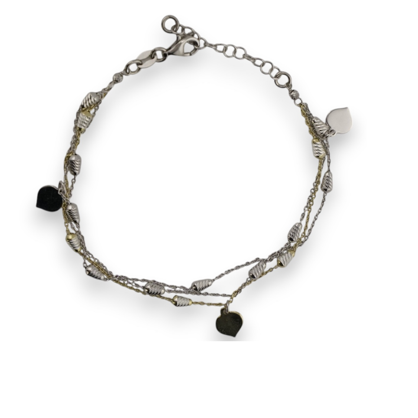 Layered Chain & Heart Charm Bracelet