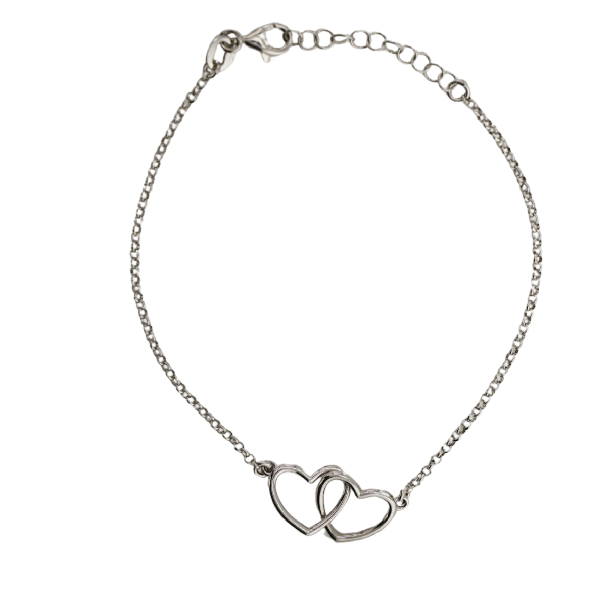Interlocking Hearts Chain Bracelet