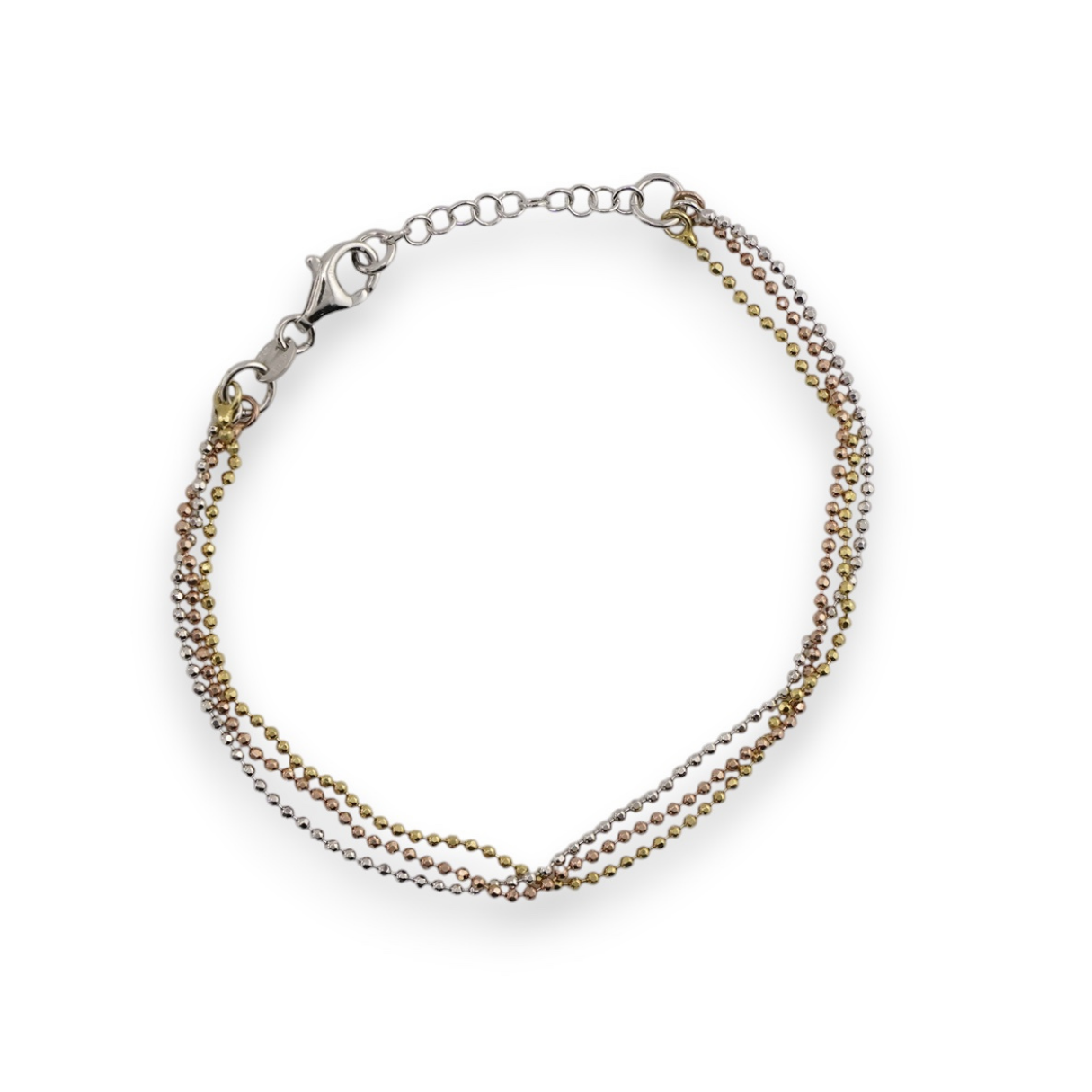 Tri-Tone Layered Bead Bracelet