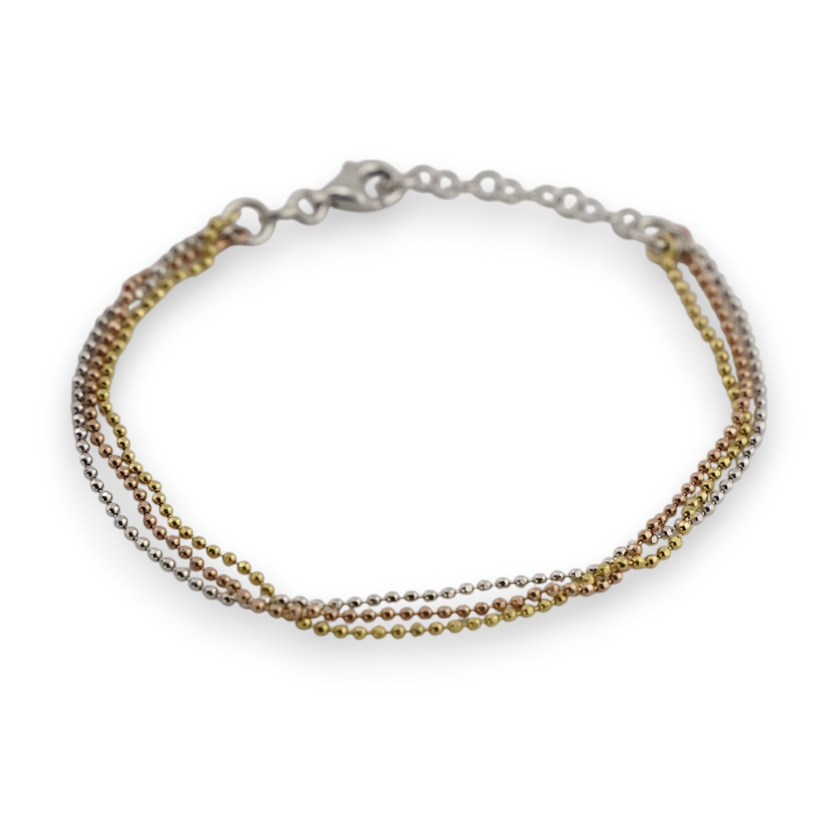 Tri-Tone Layered Bead Bracelet