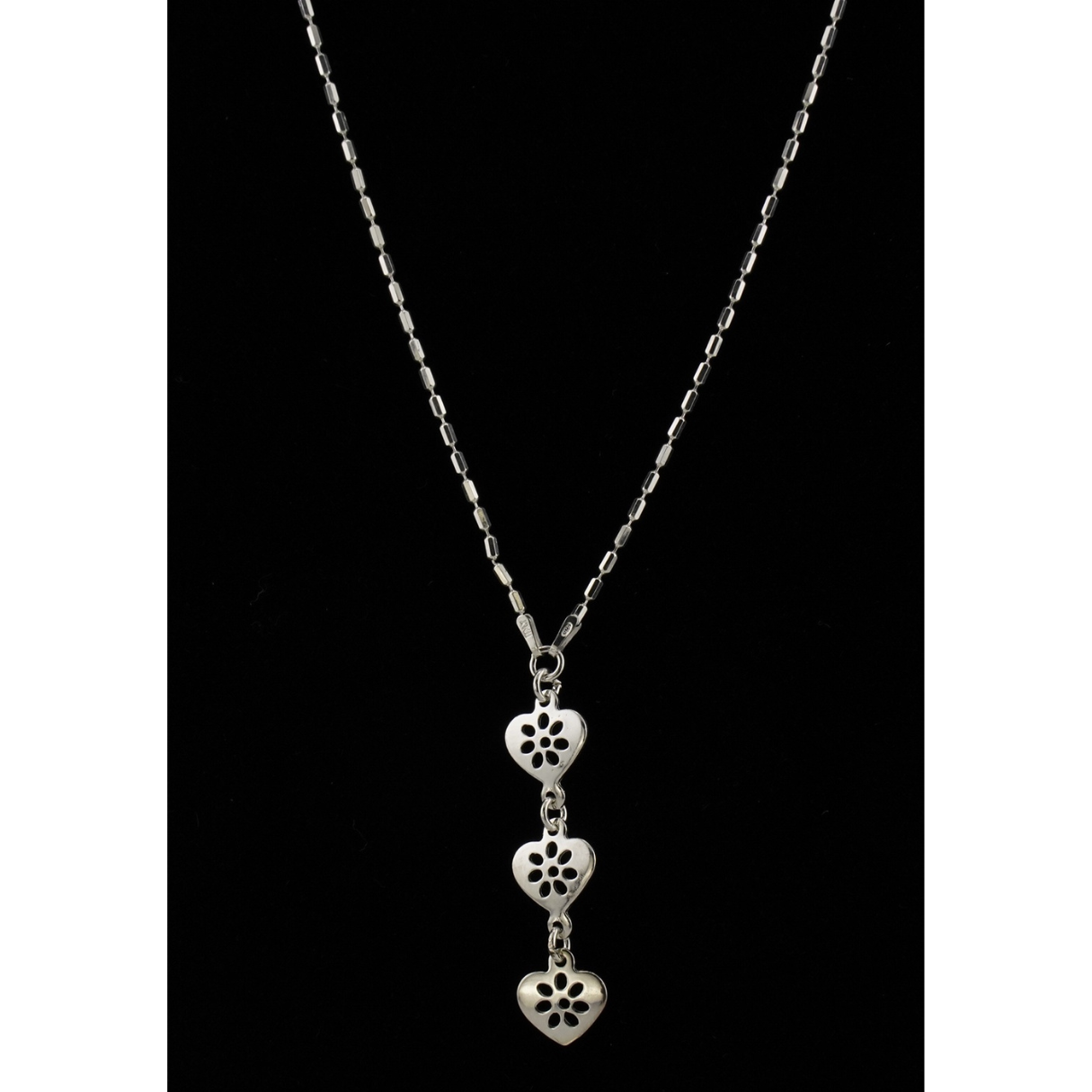 Triple Heart Drop Necklace