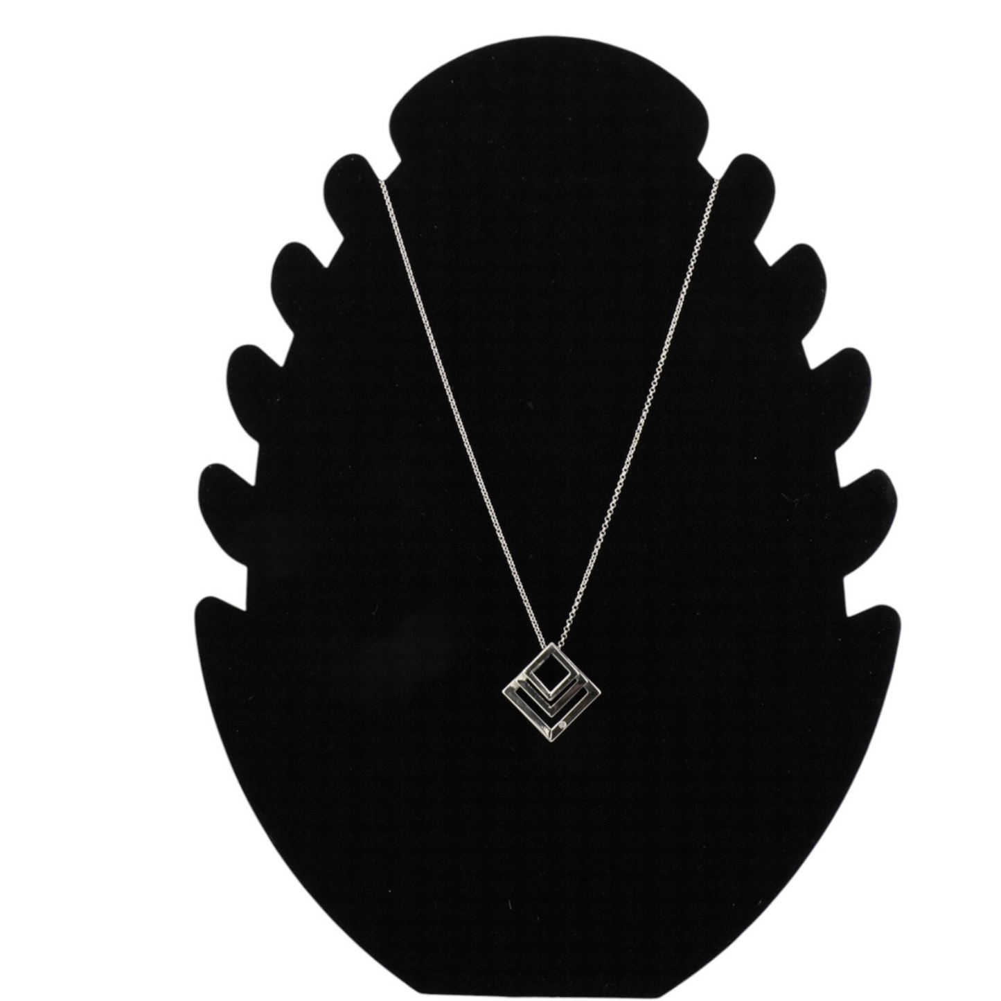Nested Square Outline Pendant Necklace