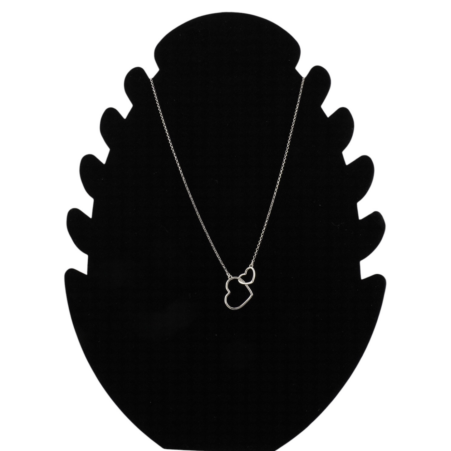 Delicate Interlocking Heart Outline Necklace