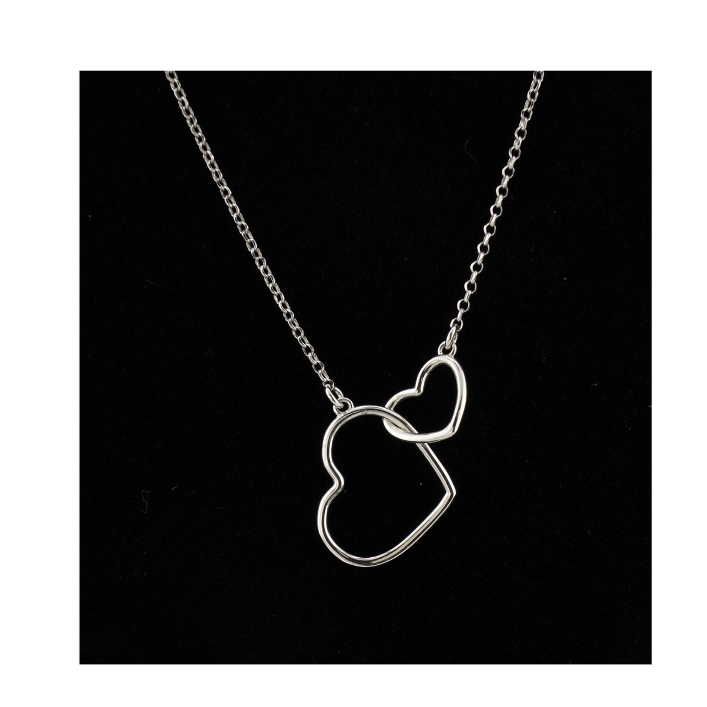 Delicate Interlocking Heart Outline Necklace