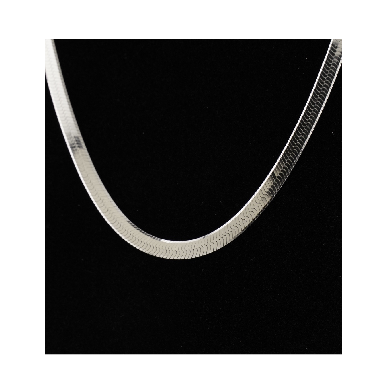 Sleek Sterling Silver Herringbone Chain