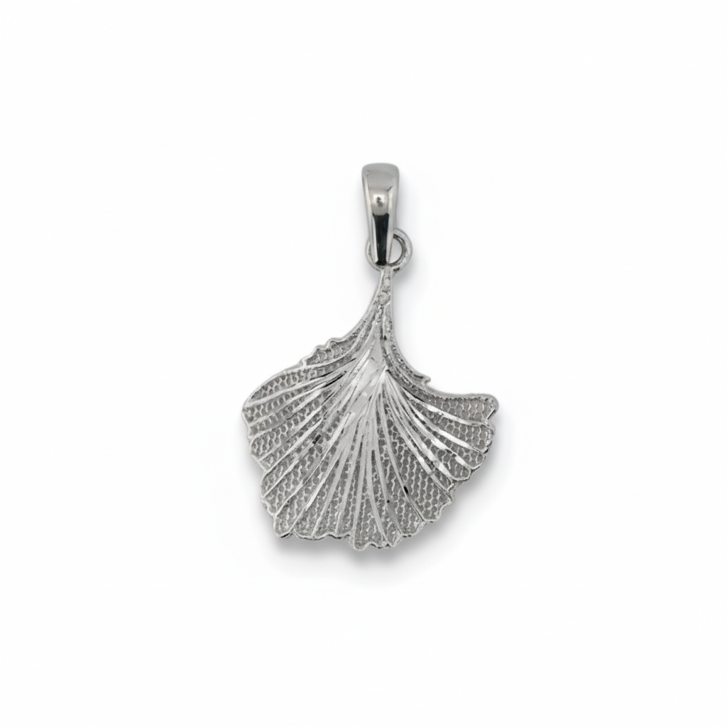 Sterling Silver Ginkgo Leaf Pendant