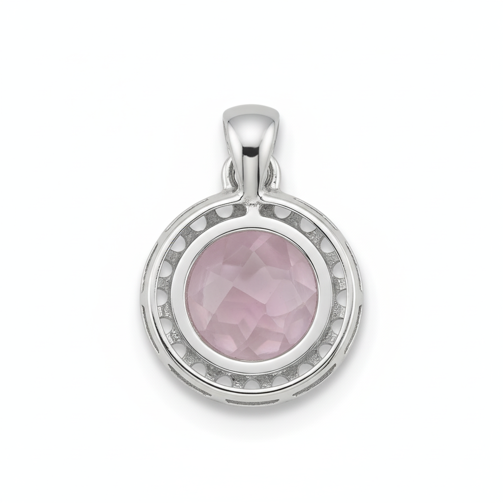 Rose Quartz Halo Pendant