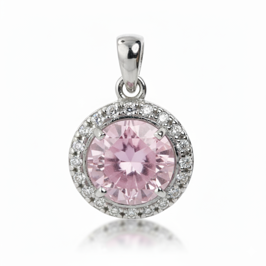 Rose Quartz Halo Pendant