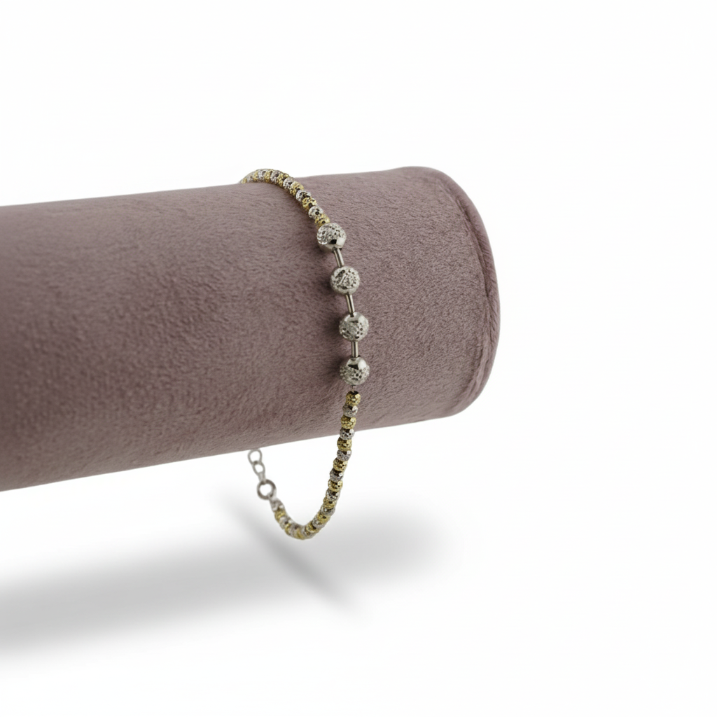 Two-Tone Textured Bead Bracelet