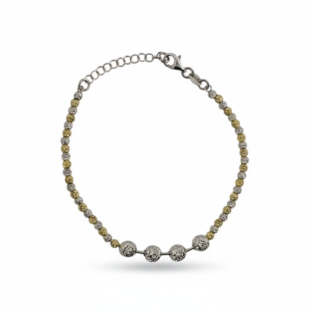 Two-Tone Textured Bead Bracelet