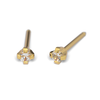 Cubic Zirconia - 2mm - 375 (9 carat) yellow gold