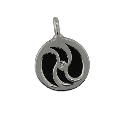 Black Enamel Flow Pendant