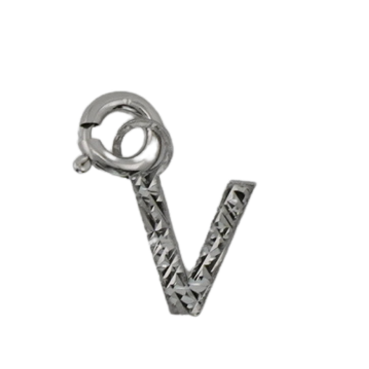 V Initial Charm Pendant