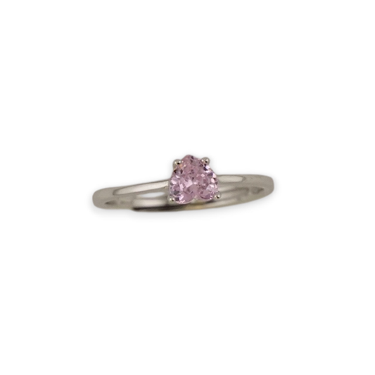 Pink Heart Solitaire Ring