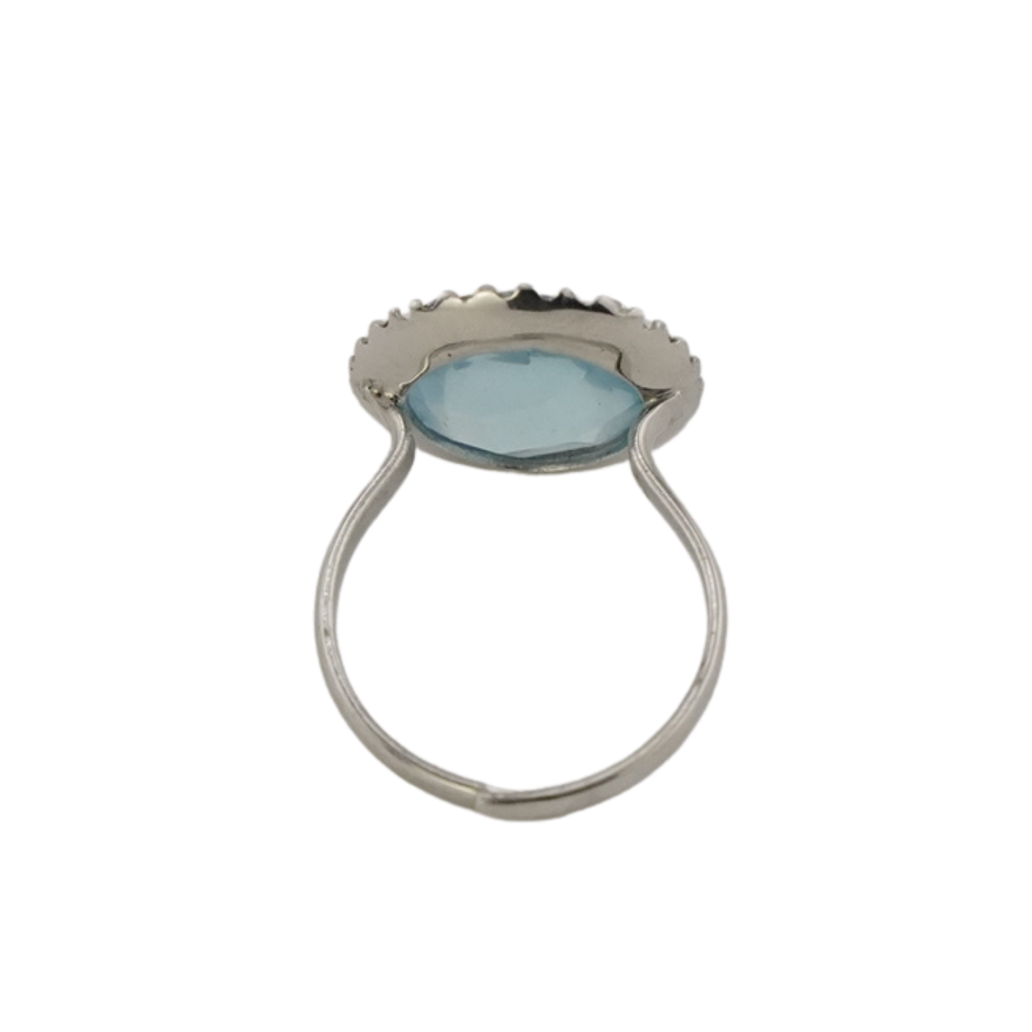 Aquamarine Halo Statement Ring