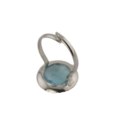 Aquamarine Halo Statement Ring
