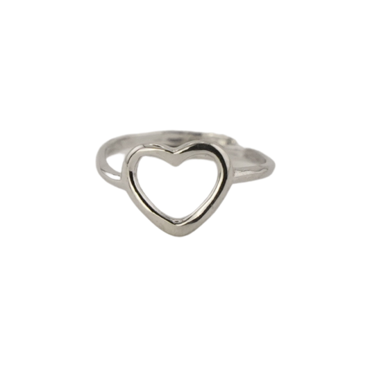 Sterling Silver Open Heart Ring