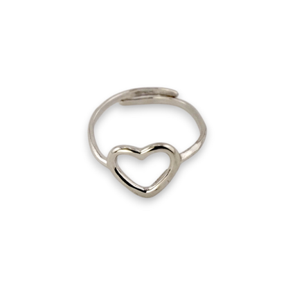 Sterling Silver Open Heart Ring