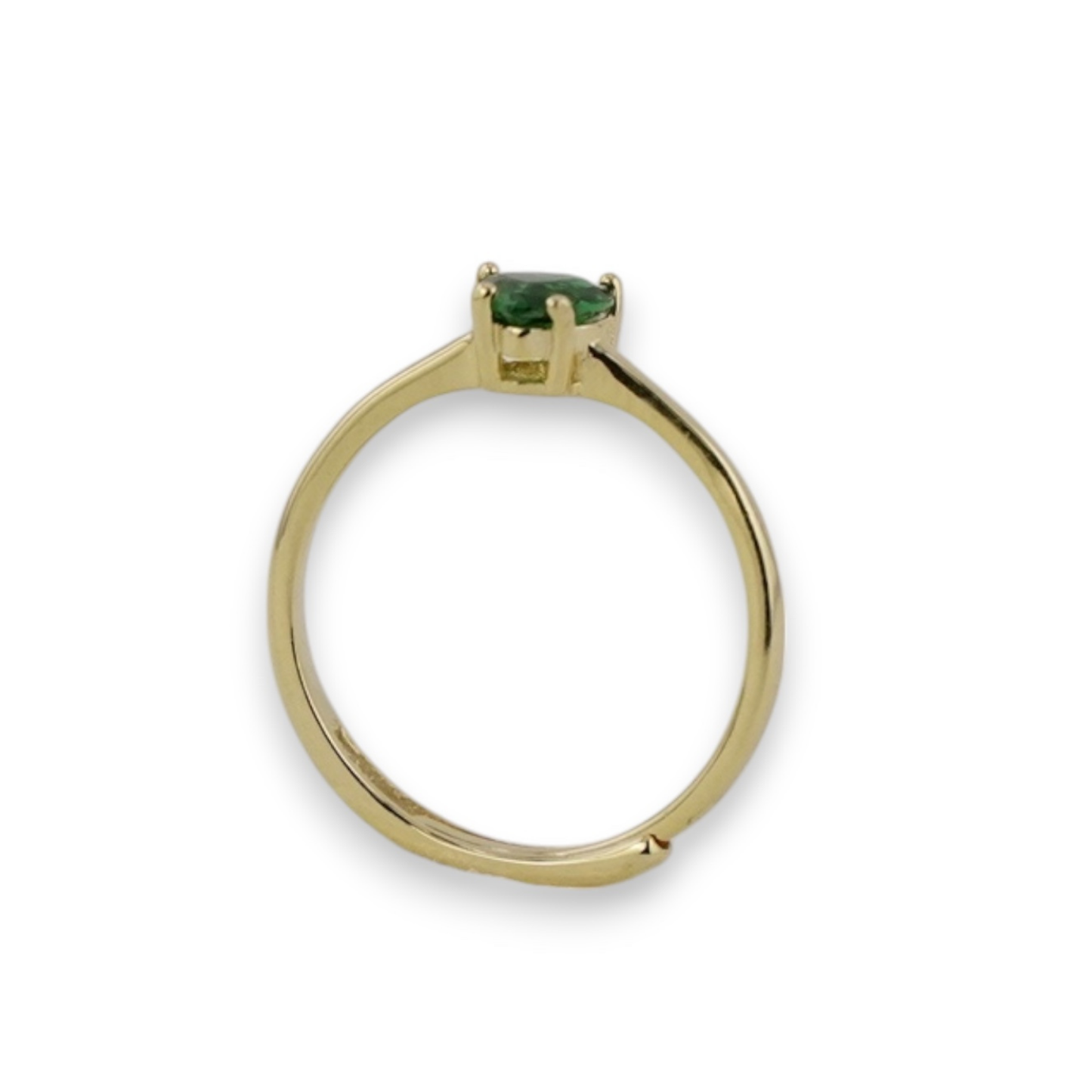 Heart-Cut Green Stone Ring