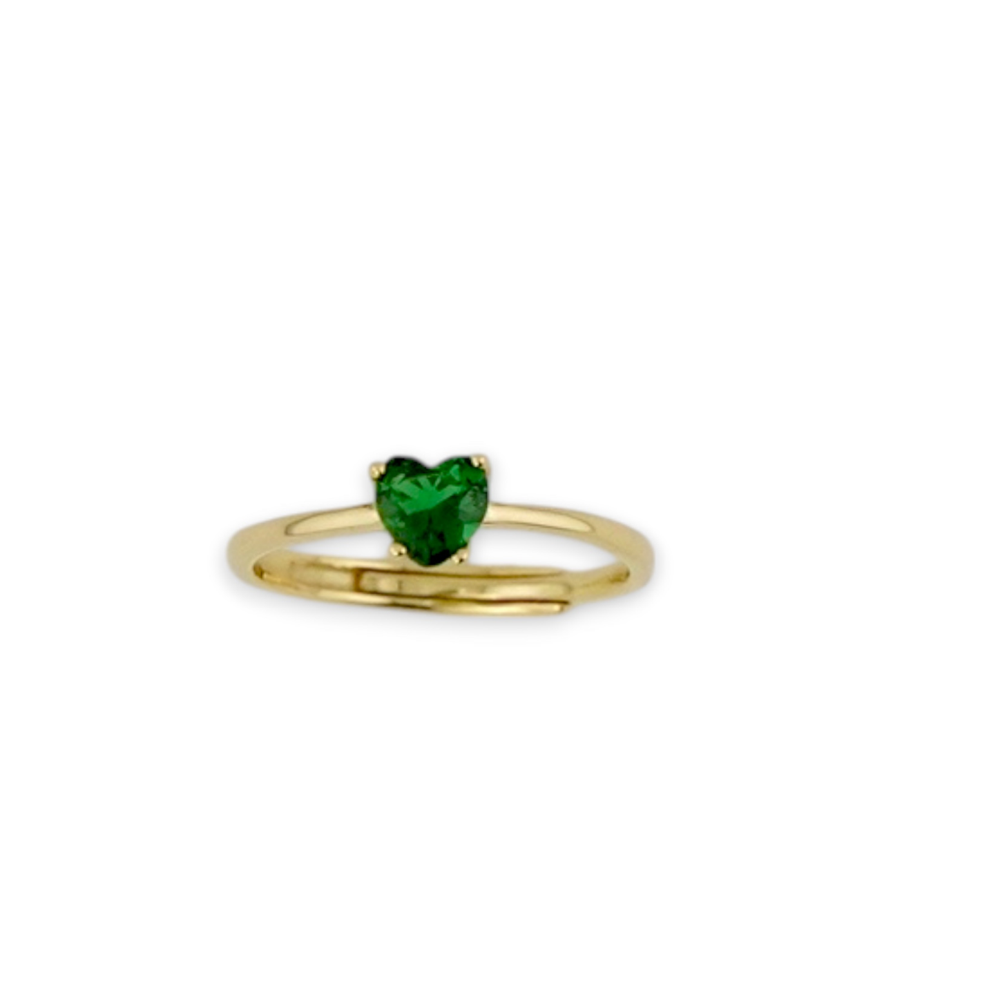 Heart-Cut Green Stone Ring