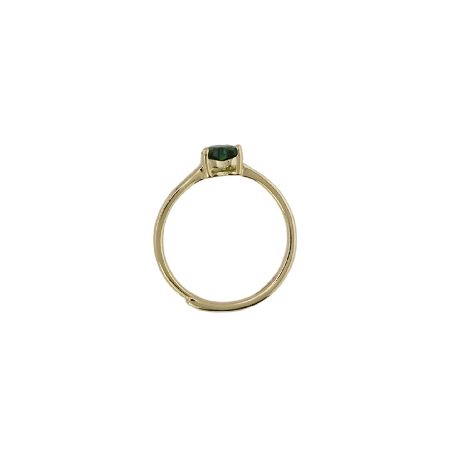 Heart-Cut Green Stone Ring