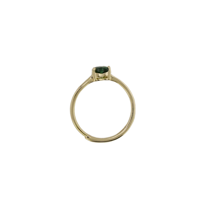 Heart-Cut Green Stone Ring