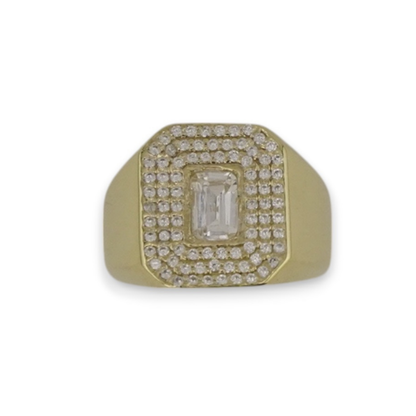Emerald-Cut Center Stone Statement Ring