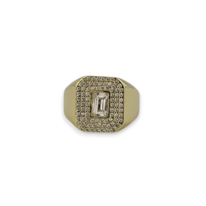 Emerald-Cut Center Stone Statement Ring