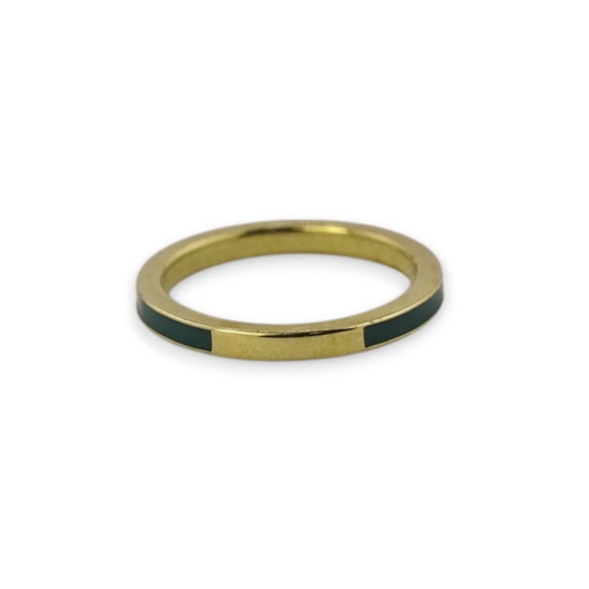 Black Enamel Slim Band Ring