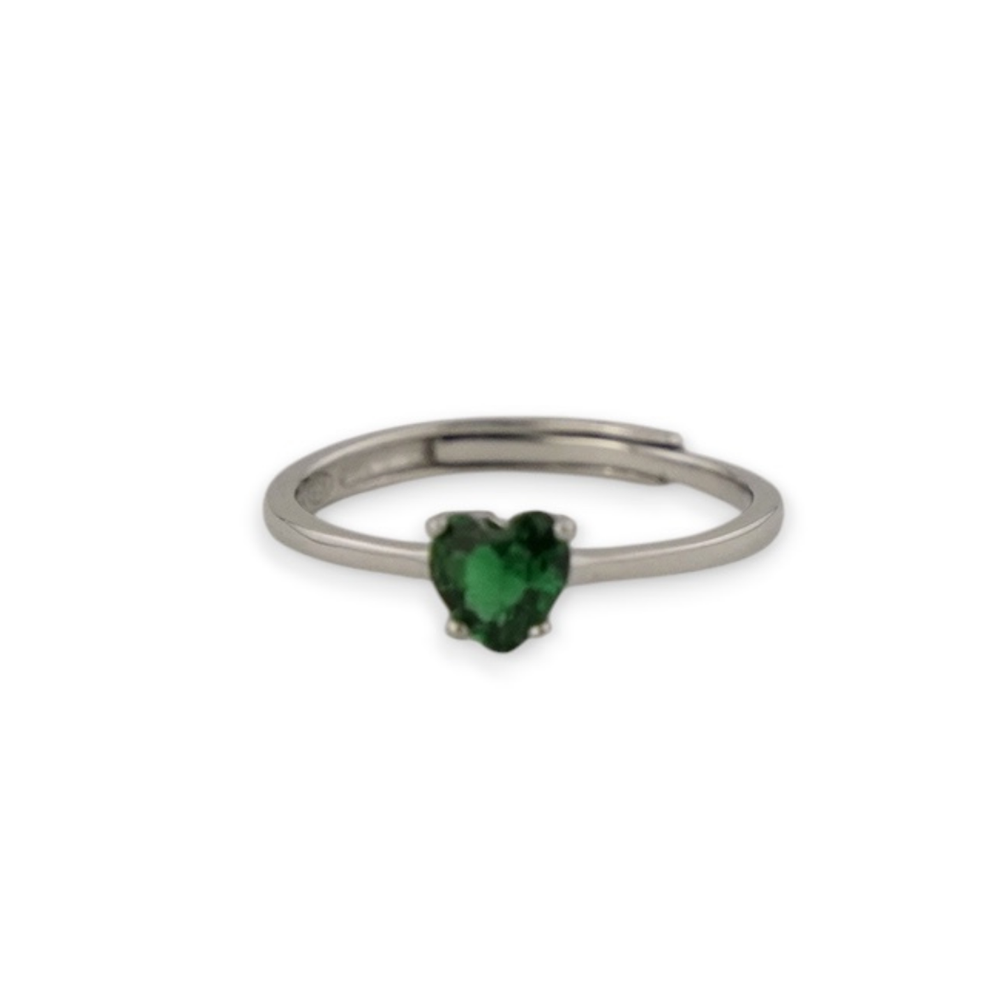 Heart Emerald Solitaire Ring