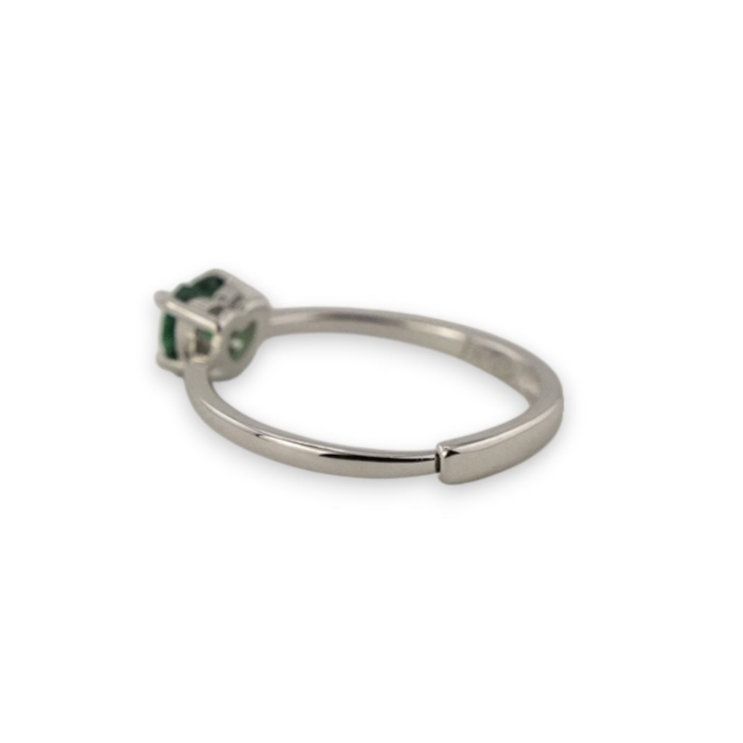 Heart Emerald Solitaire Ring