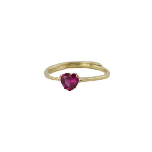 Heart Ruby Solitaire Ring