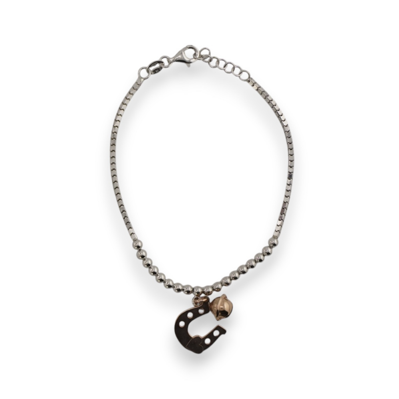 Horseshoe & Bead Chain Bracelet