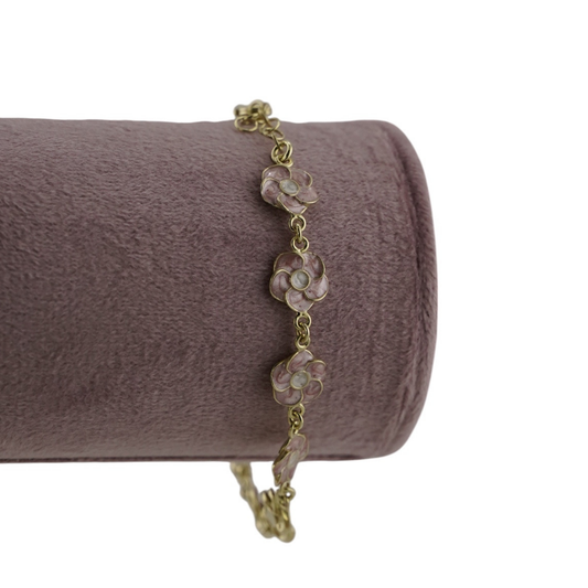 Enamel Flower Chain Bracelet