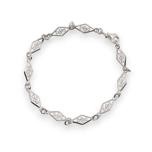 Sterling Silver Filigree Link Bracelet