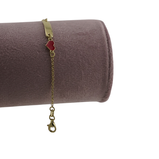 Tiny & Red Heart ID Bracelet