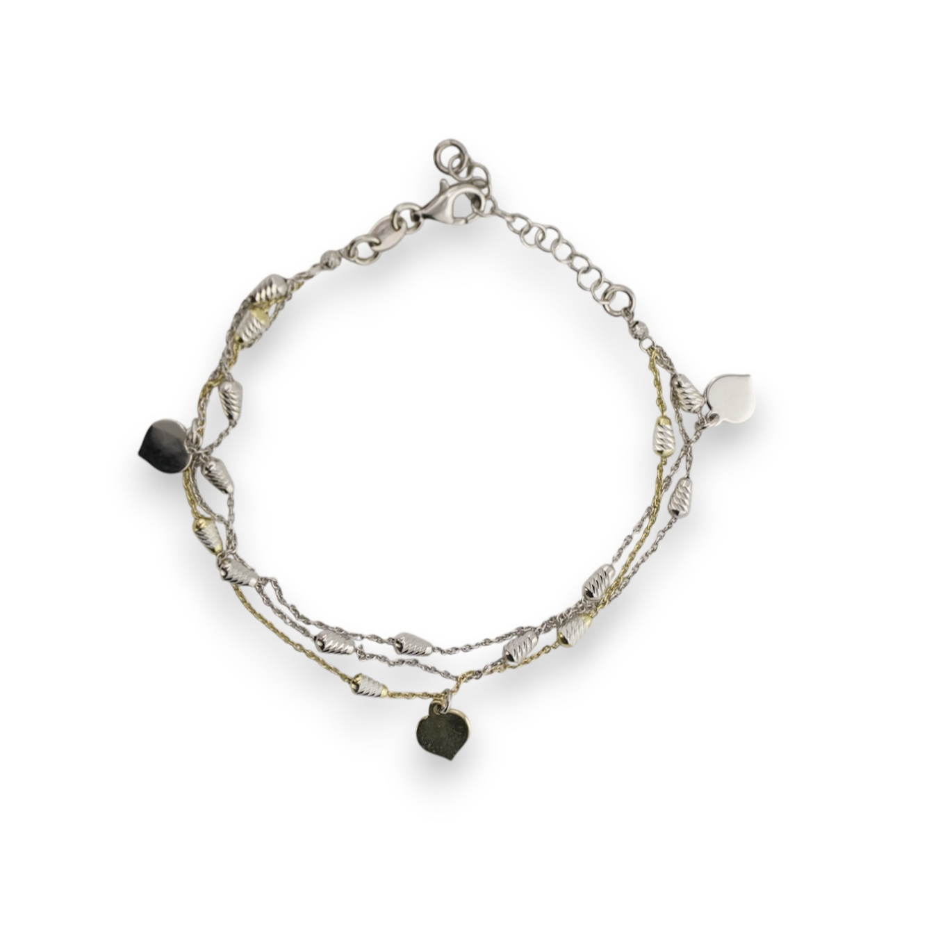 Layered Chain & Heart Charm Bracelet
