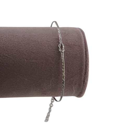 Textured Silver Knot Bracelet